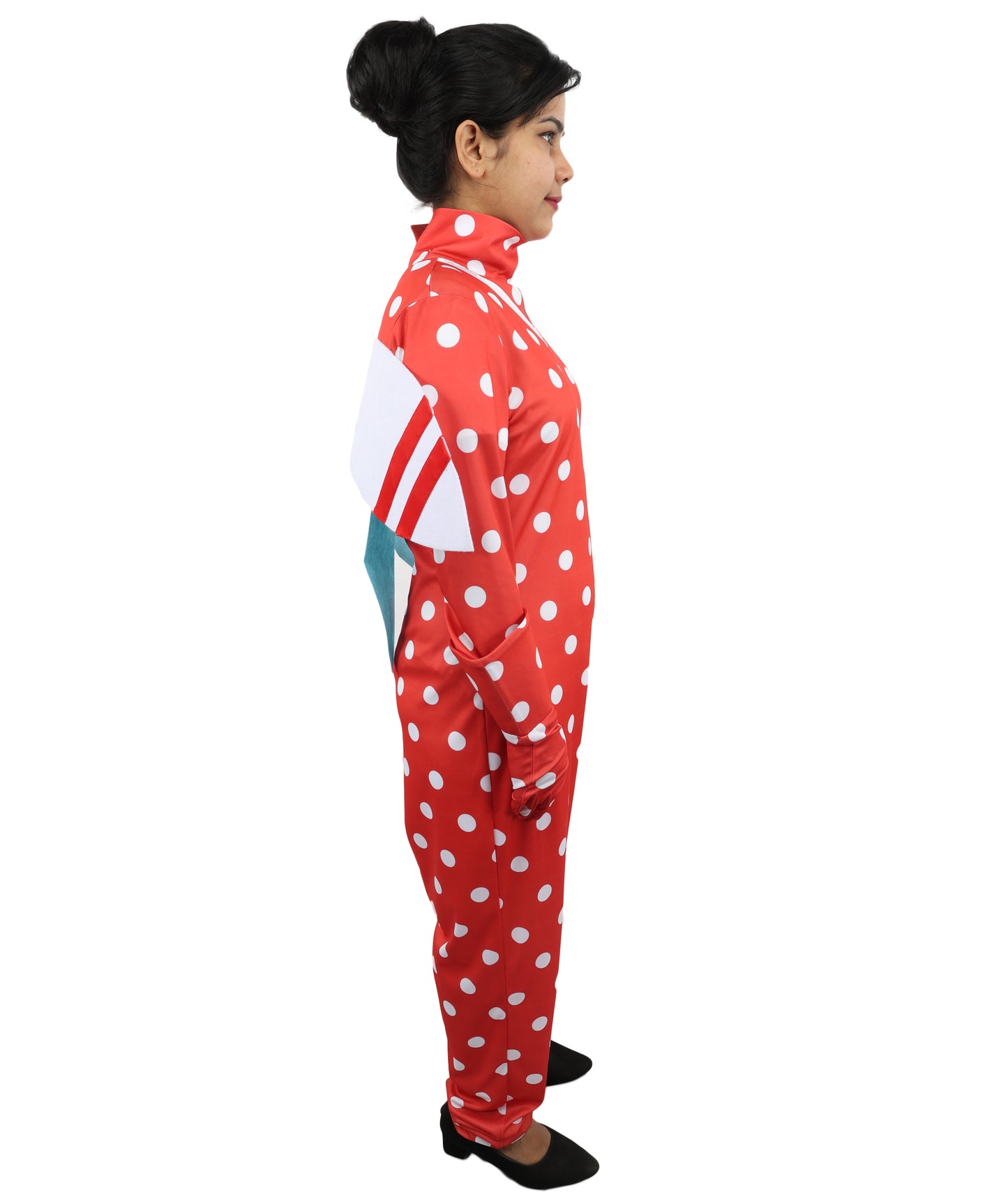 HPO Women's Red Polka Dot Costume | Flame-Retardant Synthetic Fiber | Ideal For Theater, Halloween And Cosplay