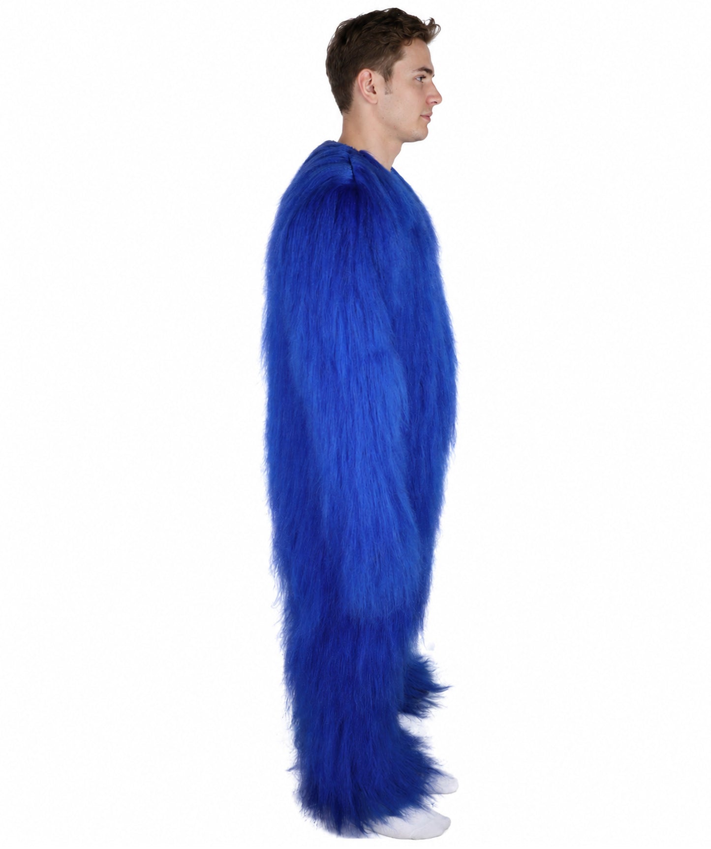 HPO Unisex Extreme Hairy Person Costume, Mask and Bundle - Full-Body Hair Suit Extra-Long Ash Brown Costume Wig for Halloween, Cosplay & Parties