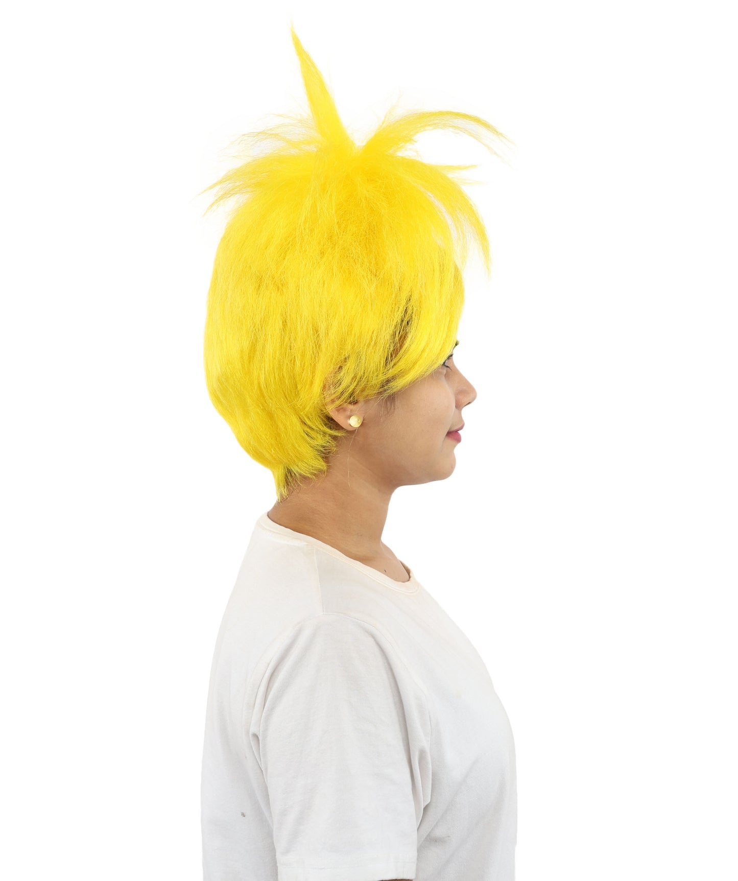 HPO Women’s 15-Inch Orange Spiky Troll Wig | Fun Animated Character | Bright and Bold Look for Halloween, Cosplay, and Themed Party