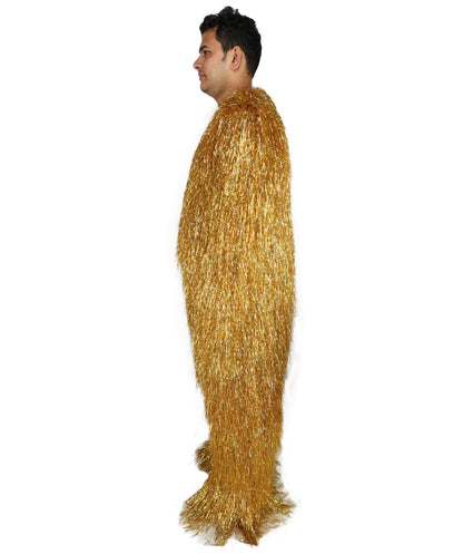 HPO Unisex Teen Extreme Tinsel Hairy Person Costume Bundle & Mask Set - Full-Body Tinsel Hair Suit Extra-Long Costume Wig for Halloween, Cosplay & Parties - Multiple Color Options