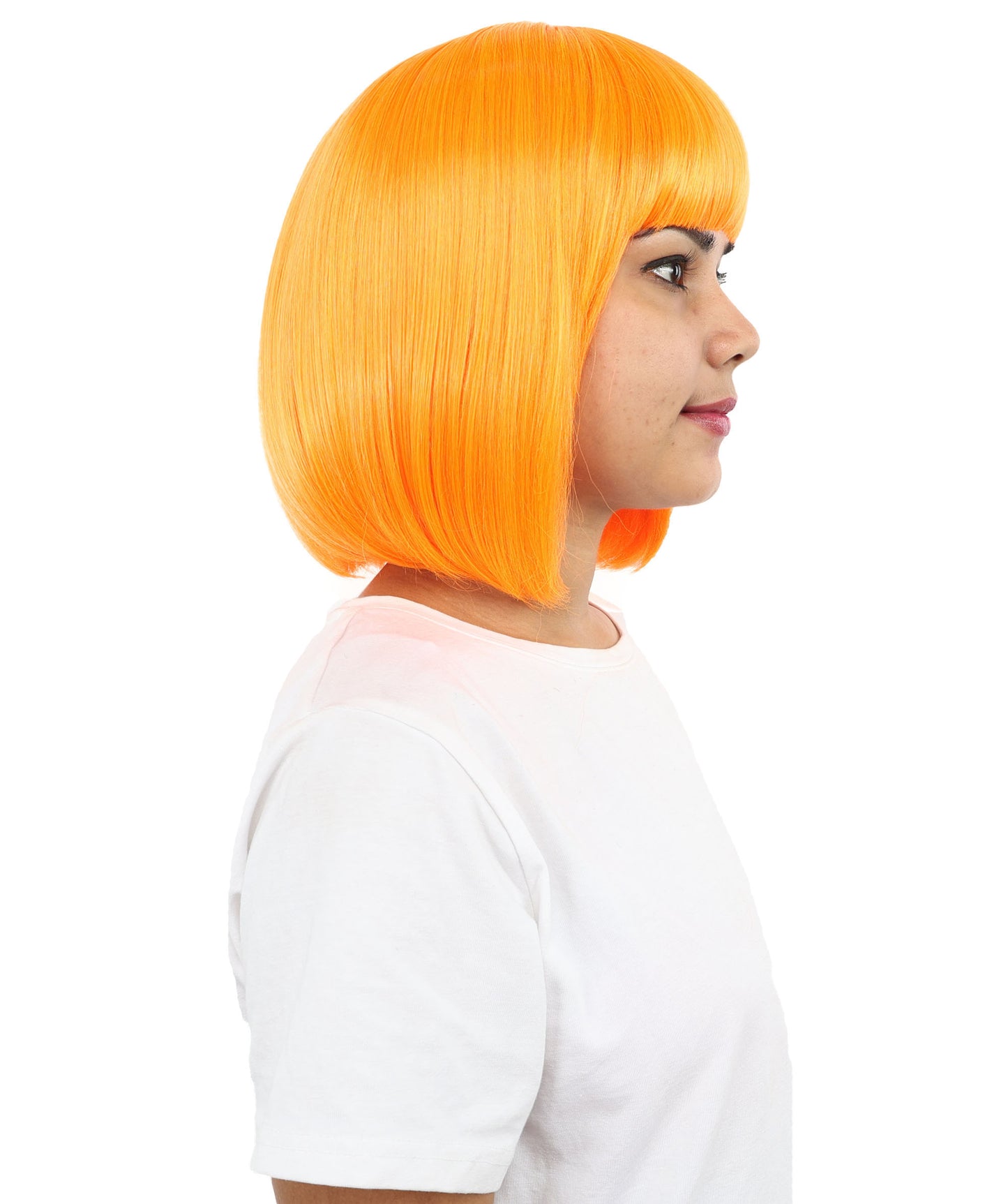 Adult Women’s Medium Bob Wig with Bangs – Layered Hairstyle with Soft Synthetic Fibers & Smooth Texture With Standard Cap | Stylish Hairpiece for Cosplay, Parties & Photo Shoots | Multicolor Options