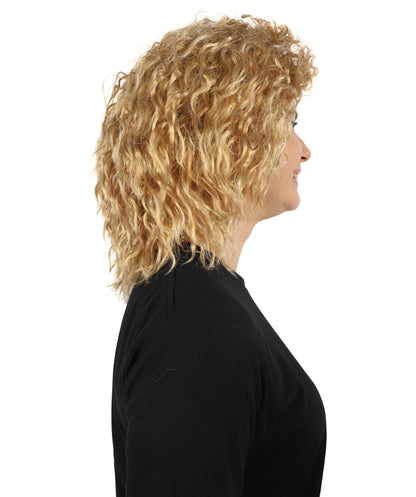 HPO Women's Short Fluffy Wavy Multiple Wig | Halloween and Party Wig | Flame-retardant Synthetic Fiber