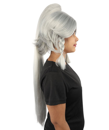HPO Adult Women's Alien Nature Spirit Hair | Multiple Color Options | Soft Textured Bob with Beaded Braids, Heat Resistant Synthetic Fiber & Breathable Mesh | Halloween, Fantasy Roleplay, Themed Party, Theater & Carnival