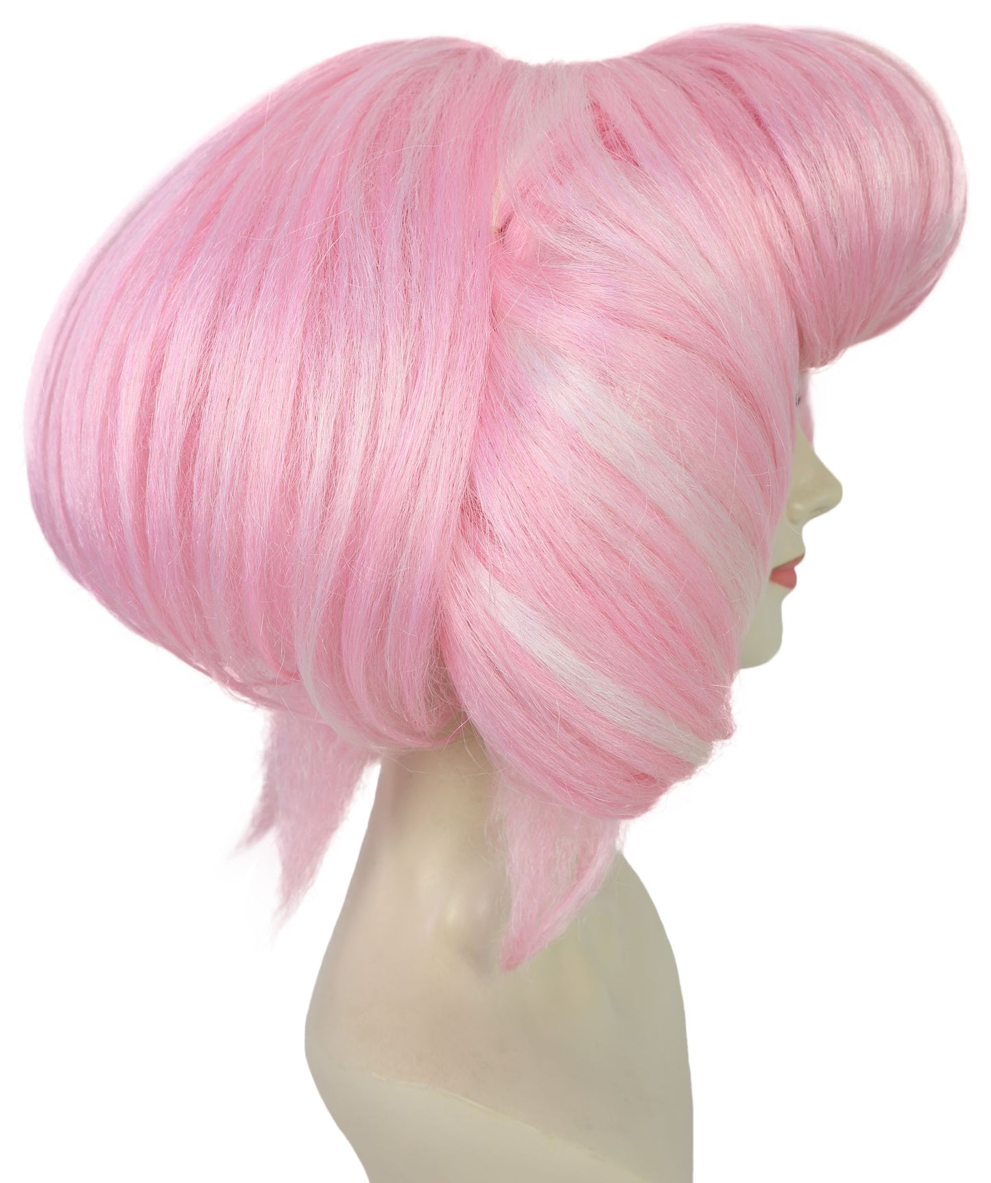 Women’s Short Curled Bubble Bob Klara Wig in Soft Pastel Pink | Anime & Cosplay Synthetic Hairpiece| Breathable Capless Cap