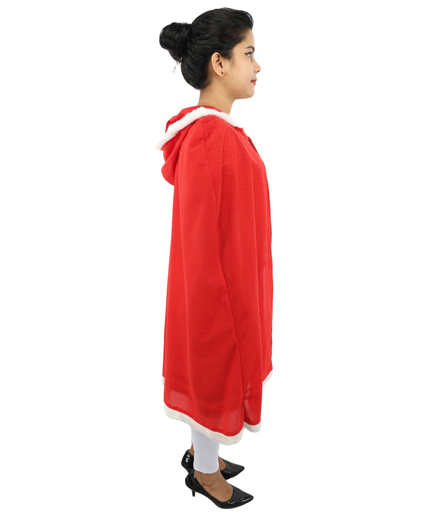 Whimsical Holiday Character Costume | Women’s Multicolor Dress with Faux Fur Trim, Cape & Accessories | Christmas Parties, Theater, Cosplay & Roleplay