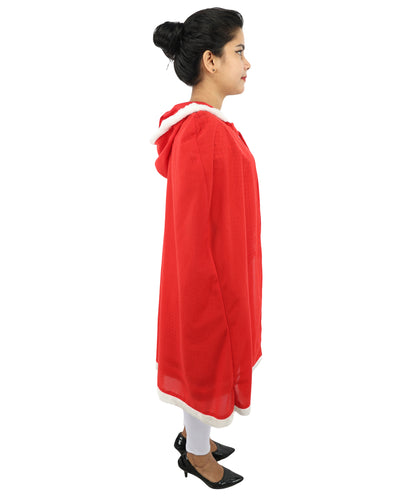 Whimsical Holiday Character Costume | Women’s Multicolor Dress with Faux Fur Trim, Cape & Accessories | Christmas Parties, Theater, Cosplay & Roleplay