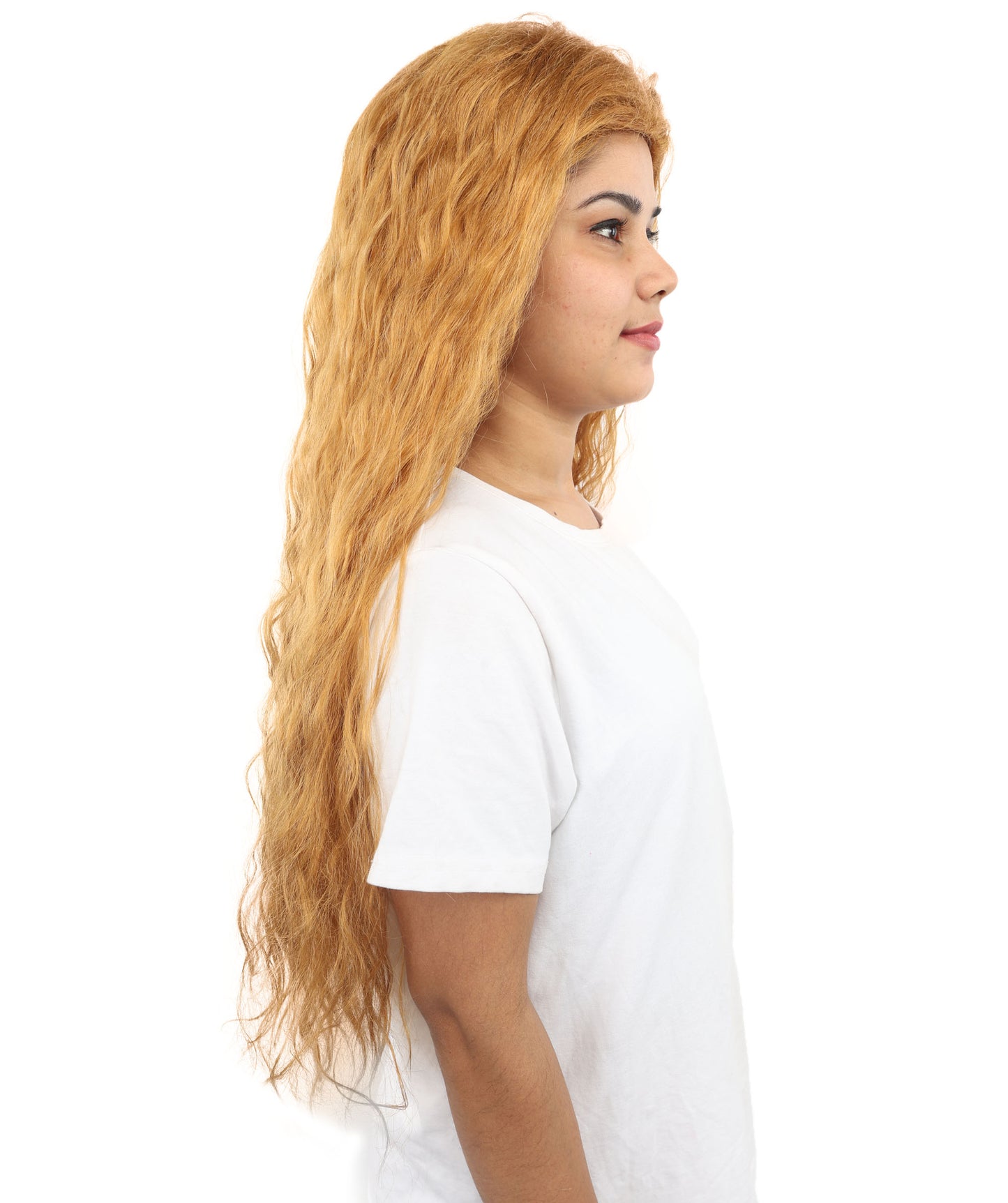 HPO Women's Colombian Pop Star Inspired Wig | Extra Long Wavy Blonde Hairpiece with Layers | Synthetic Wig for Cosplay, Halloween, Parties, Stage & Roleplay