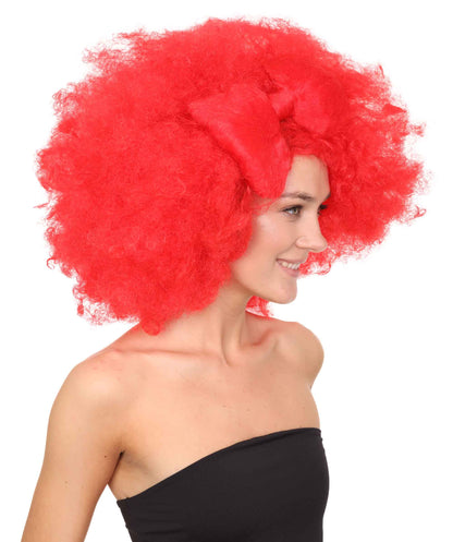 HPO Women's Jumbo Afro Small Bow Wigs Collections | Super Size Halloween Wigs | Premium Breathable Capless Cap