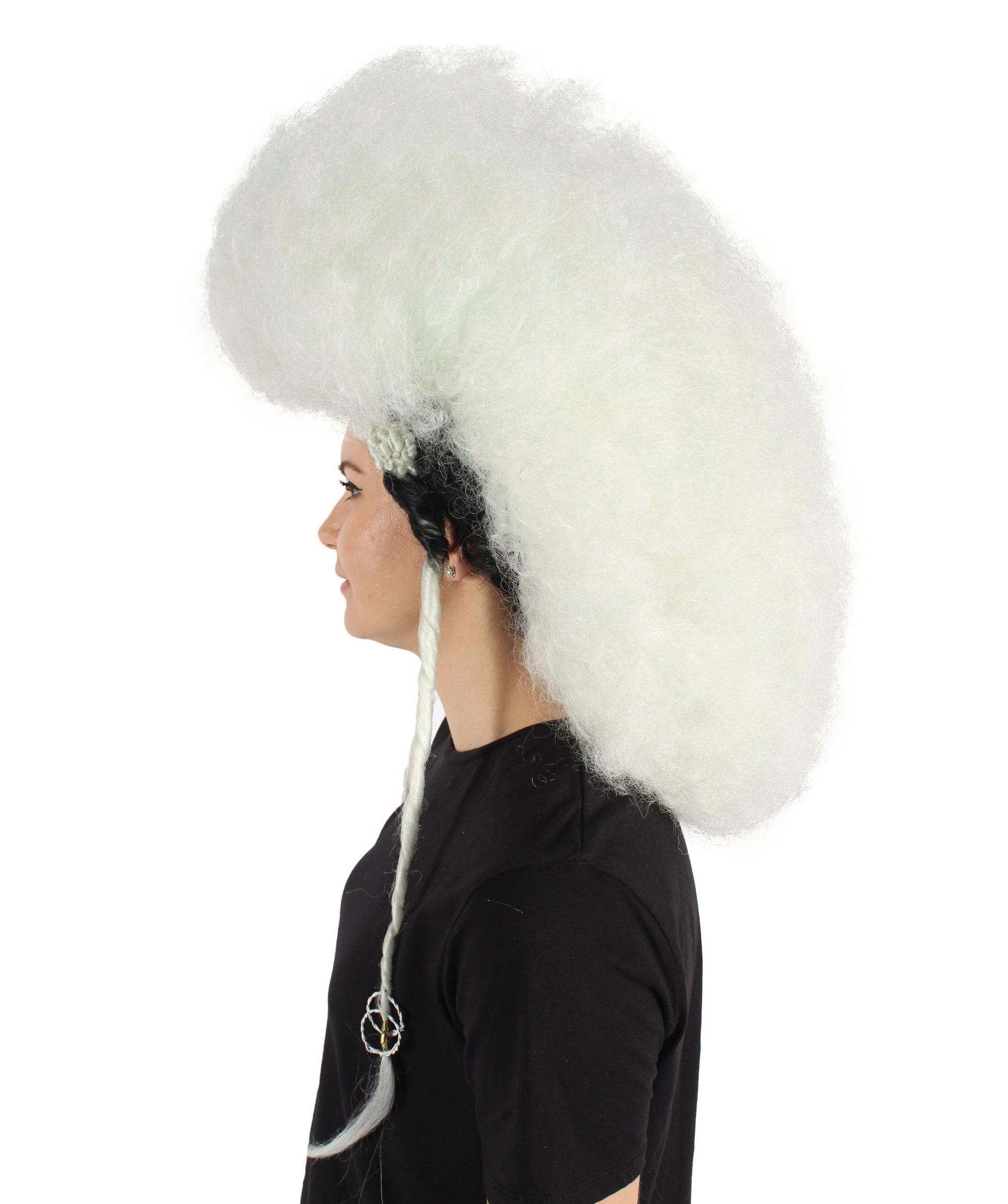  White Fluffy Short Afro Drag Queen Wig