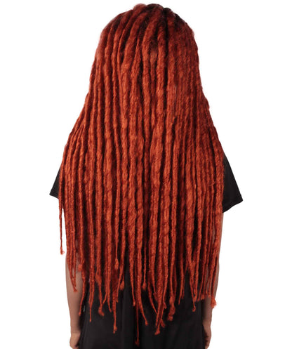 HPO Women’s Long Multiple color Dreadlock Wig – Dark Roots Synthetic Dreads Costume Wig for Adults – Natural-Look Cosplay Hair for Halloween & Festivals
