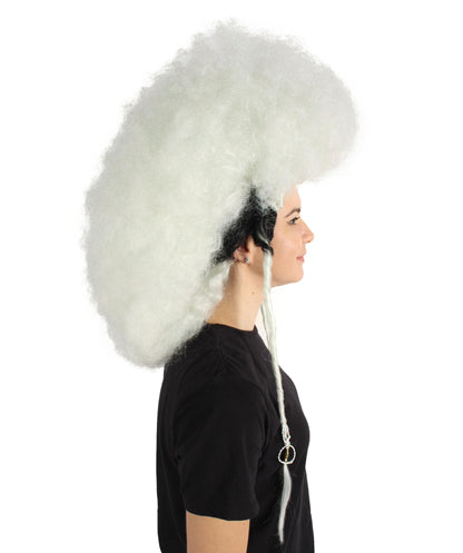  White Fluffy Short Afro Drag Queen Wig