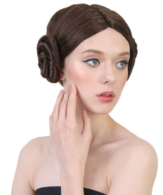 Dark Brown Space Princess Galaxy Buns Wig
