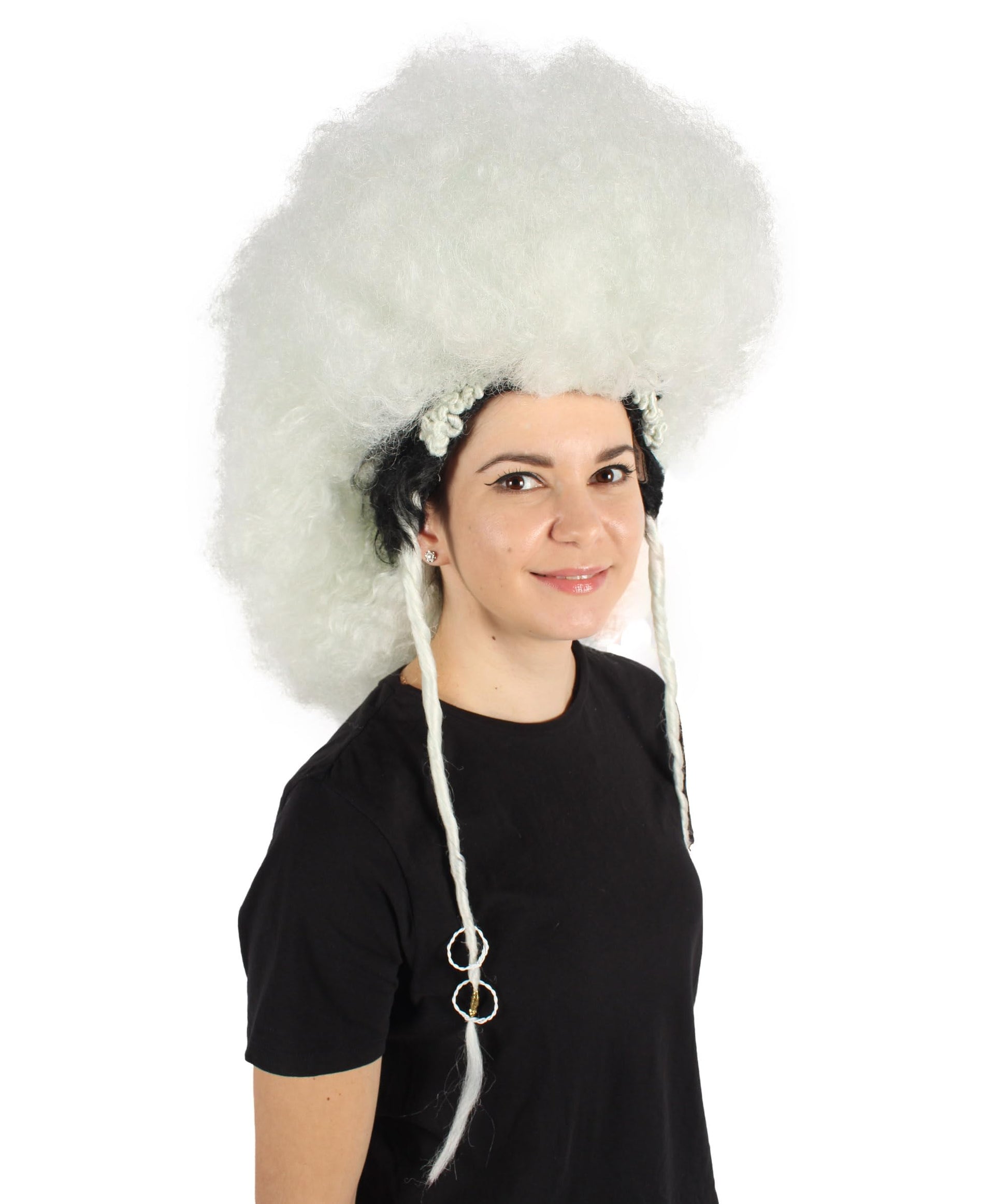  White Fluffy Short Afro Drag Queen Wig