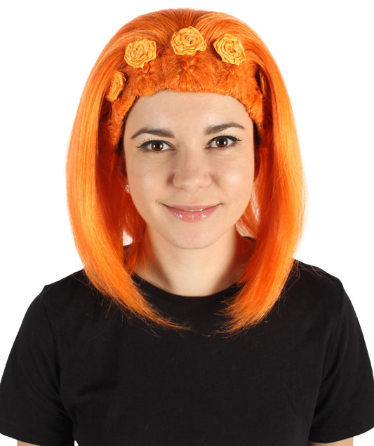 HPO Women's English Drag Queen Wig, Perfect for Halloween,Flame-retardant Synthetic Fiber