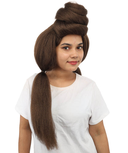HPO Women’s High Volume Extra Long Yarn Twisted Bun Wig – Multiple Color Options | Bubble Ponytails Hairpiece with Capless Cap | Statement Headpiece for Halloween, Cosplay, Theater and Drag Looks