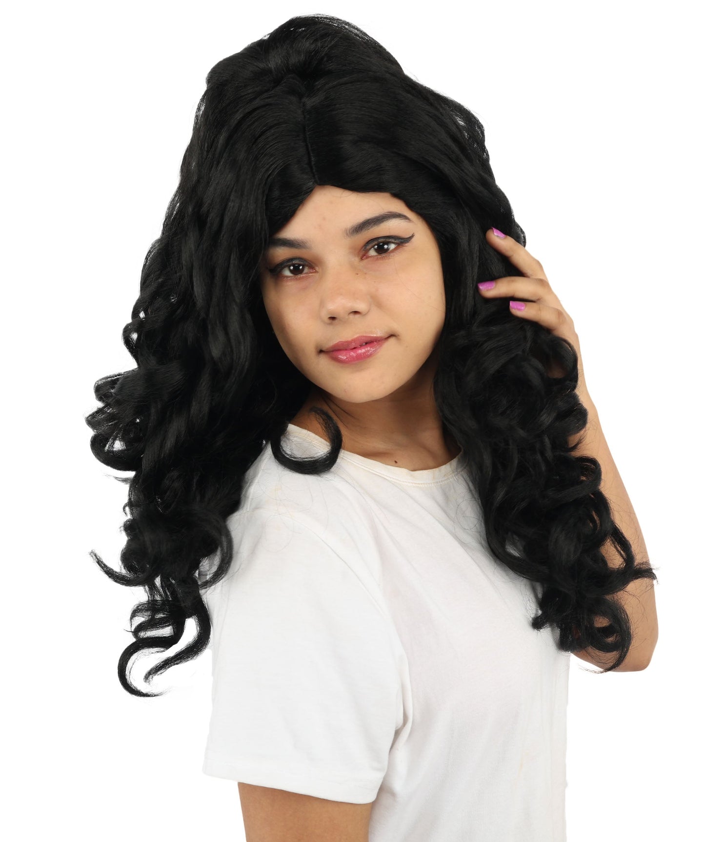 HPO Adult Long 20-Inch Curly Wig | Multiple Color Options | Ideal Cosplay, and Themed Parties | Soft, Natural-Looking, and Easy to Wear