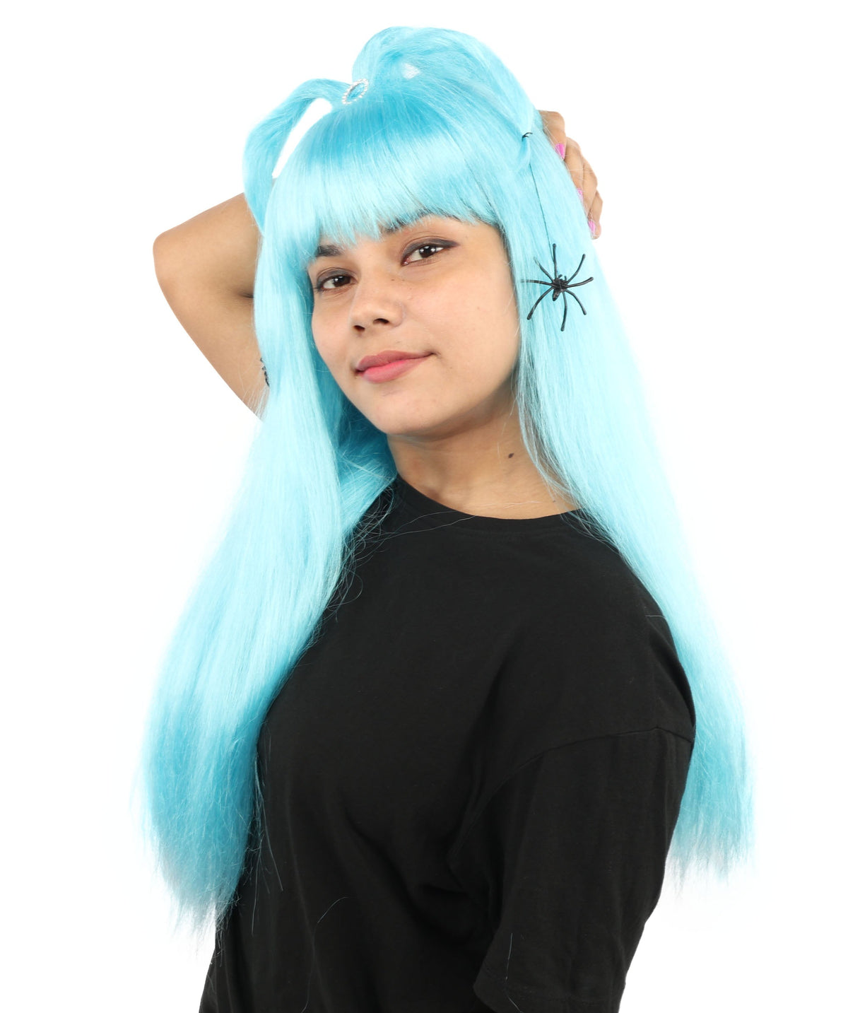 HPO Adult Women's Spider Gothic Sculpted Wig | Multiple Color Options, create of synthetic fiber, architectural spider-leg loops with blunt bangs, breathable base | Party, Halloween, theater, drag, performance, costume events