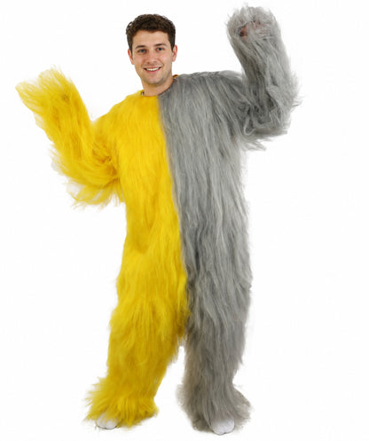 HPO  Extreme Hairy Person Two Part Costume, Mask and Bundle Set - Full-Body Hair Suit Extra-Long Costume Wig for Halloween, Cosplay & Parties - Multiple Color Options