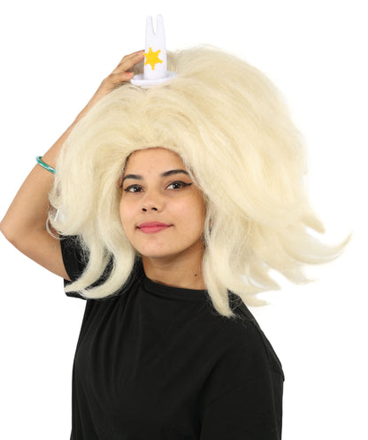 HPO Adult Women's Long Red Bob Wig | Straight Shoulder-Length Black Hair with Blunt Bangs, Included Accessory Set & Breathable Cap | Halloween, Anime Roleplay, Costume Party & Daily Wear