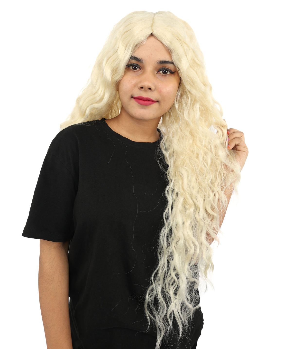 Adult Women's Extra Long Blonde Anime Witch Wig | Wavy Synthetic Hair with Layered Curls | Fantasy Hairpiece for Halloween, Cosplay & Theme Events