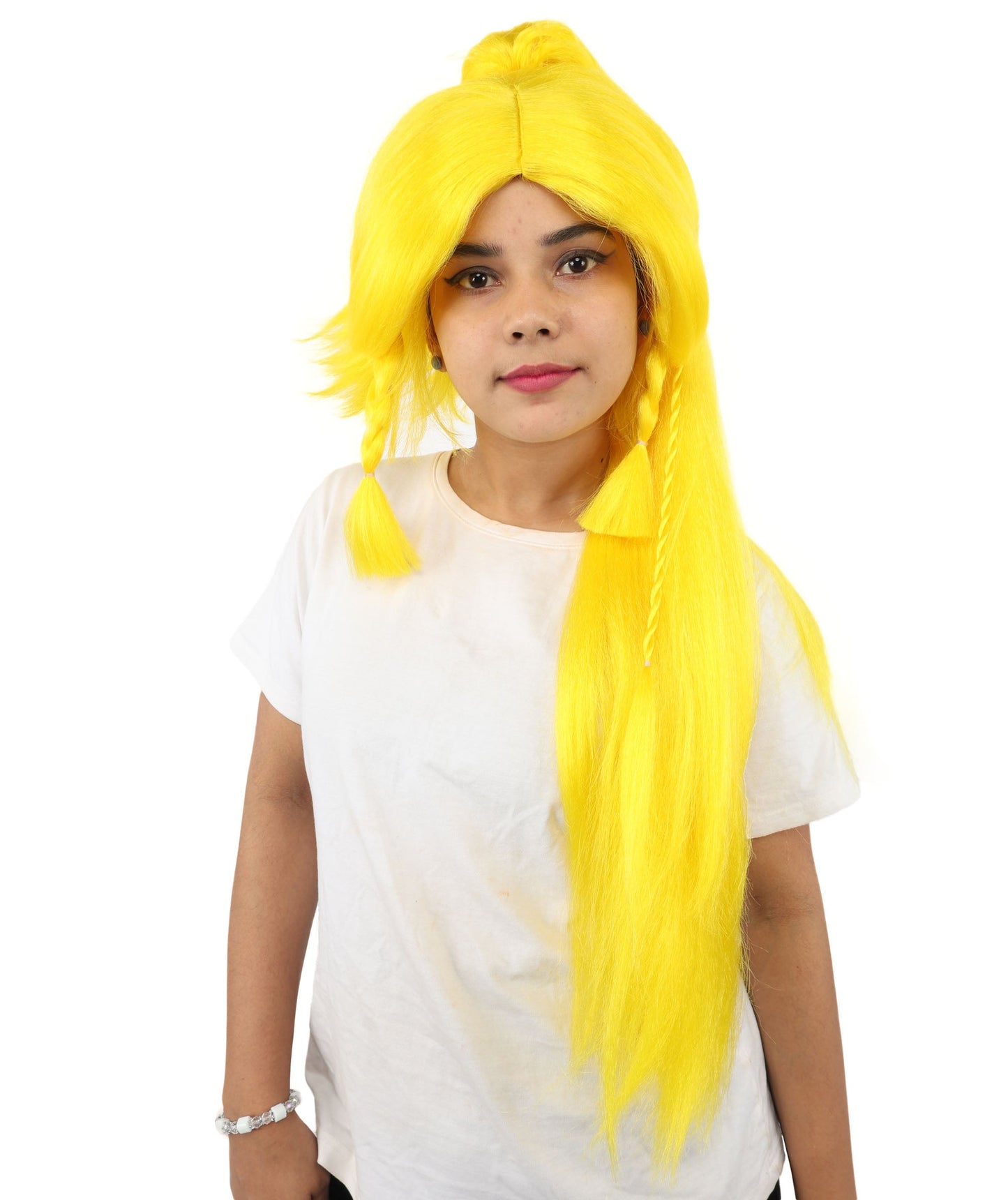 HPO Adult Women's Alien Nature Spirit Hair | Multiple Color Options | Soft Textured Bob with Beaded Braids, Heat Resistant Synthetic Fiber & Breathable Mesh | Halloween, Fantasy Roleplay, Themed Party, Theater & Carnival