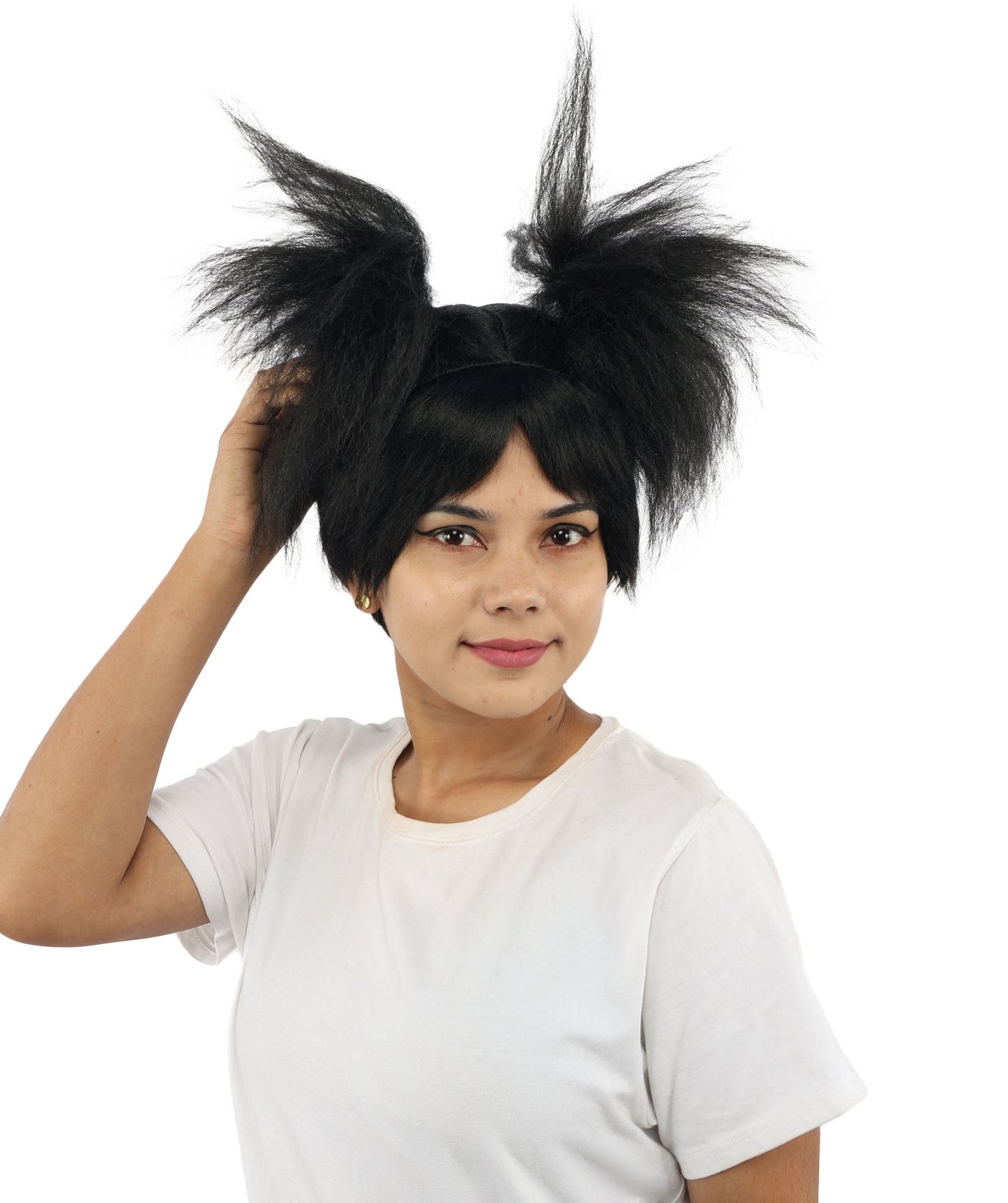 HPO Women’s 15-Inch Orange Spiky Troll Wig | Fun Animated Character | Bright and Bold Look for Halloween, Cosplay, and Themed Party