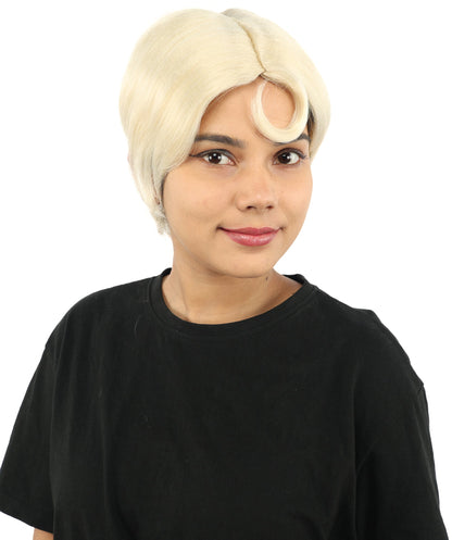 HPO Adult Women’s 10-Inch Short Wig | Multiple Color Options | Celebrity Hairpiece for Costume, Cosplay, and Themed Parties | Sleek and Modern Hairpiece for Versatile Looks