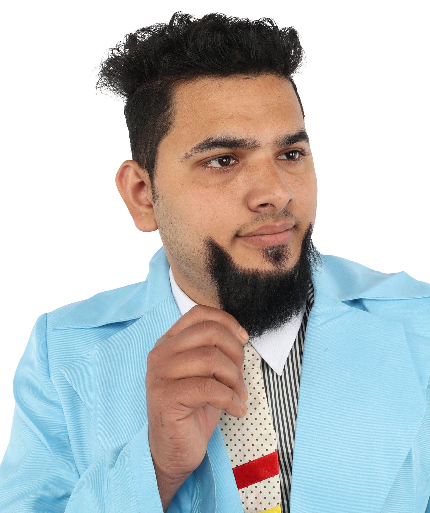 HPO Men’s Balbo Goatee Beard | Dark Black Human Hair | Ideal for Cosplay, Stage Performances & Themed Events
