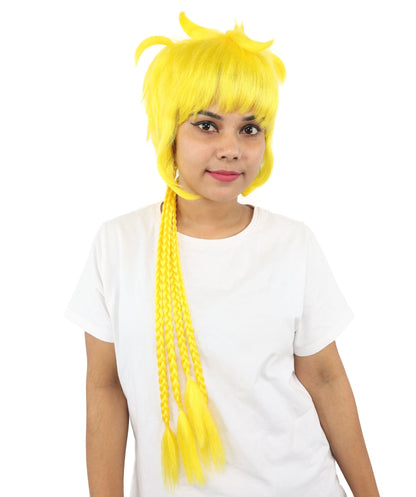 HPO Adult Women's Animal Ear Braided Wig | Multiple Color Options | Synthetic fiber, short bob with sculpted ears and long micro-braids, breathable base | Party, Halloween, theater, drag, performance, costume events