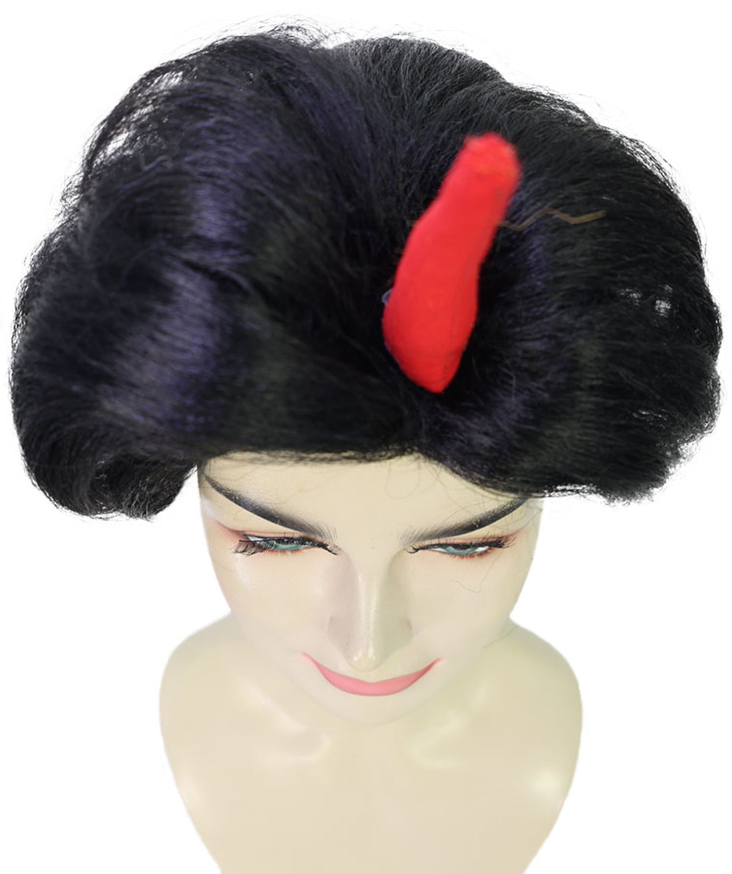 HPO Women's Side Character Demon-Inspired Wig | Short Spiky Black & Red Wig | Hairpiece for Halloween Cosplay Parties & Stage Roleplay