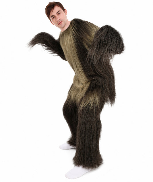 Long Hairy Elder Warrior Ape Military Leader Resistance Fighter Costume | Brown & Blonde Cosplay Costume