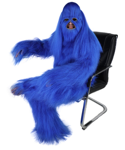 HPO Unisex Extreme Hairy Person Costume, Mask and Bundle - Full-Body Hair Suit Extra-Long Ash Brown Costume Wig for Halloween, Cosplay & Parties