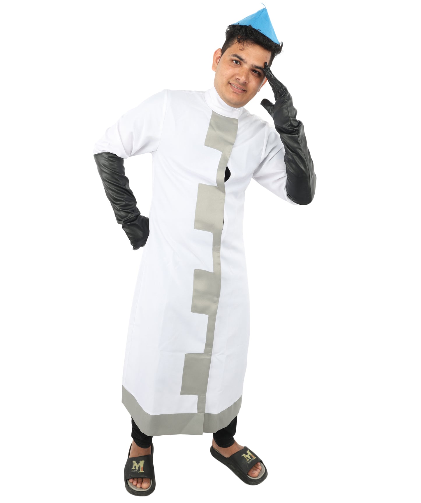 HPO Men’s Cartoon Chef Lab Coat Costume | Long White Coat Outfit | Cosplay, Halloween, Stage & Themed Party Costume