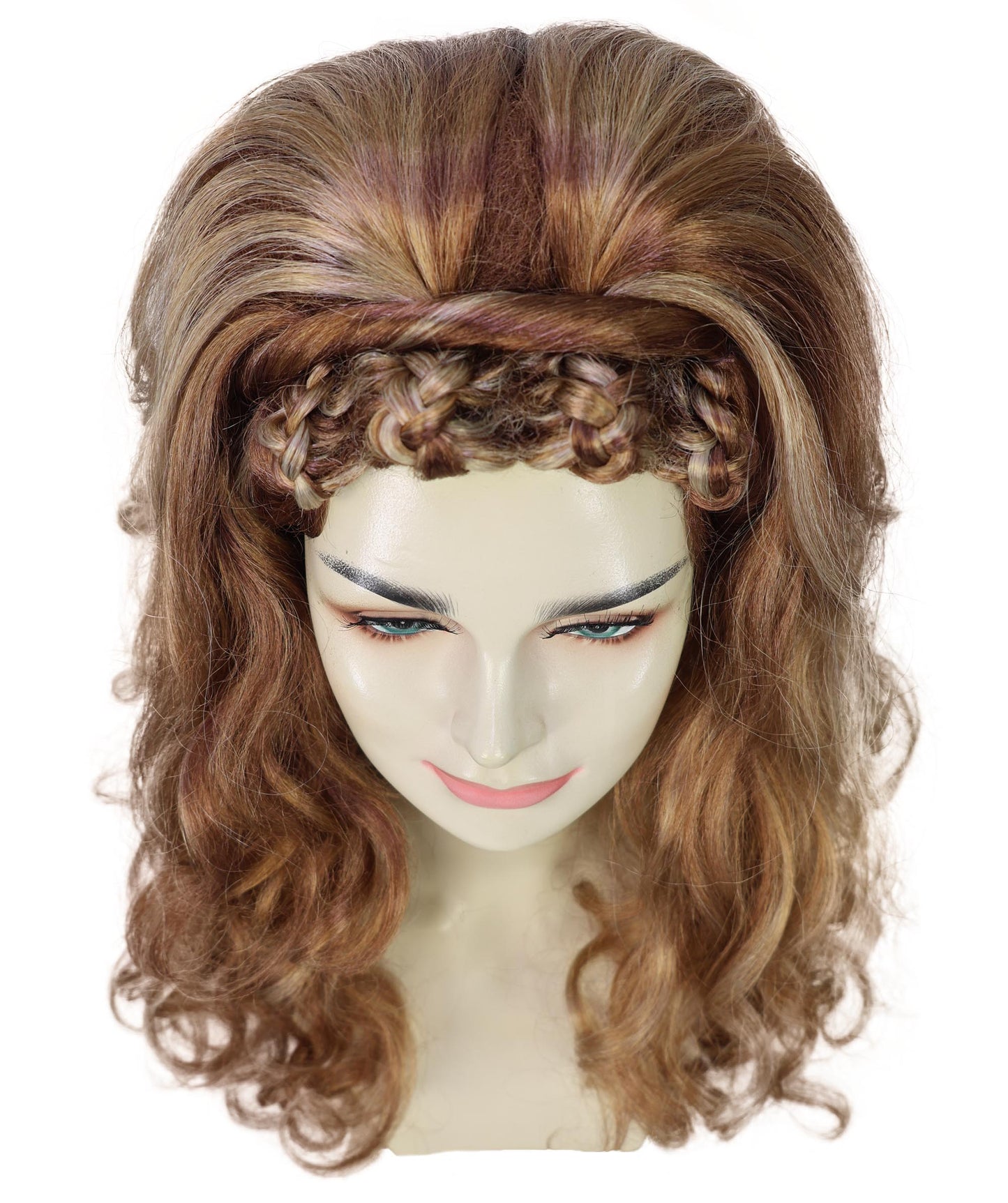 Women's Drag Queen Inspired Long Voluminous Multiple color Wig with Front Braid | Drag Queen & Performance Wig | Breathable Capless Cap