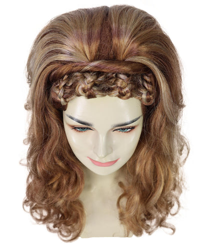Women's Drag Queen Inspired Long Voluminous Multiple color Wig with Front Braid | Drag Queen & Performance Wig | Breathable Capless Cap