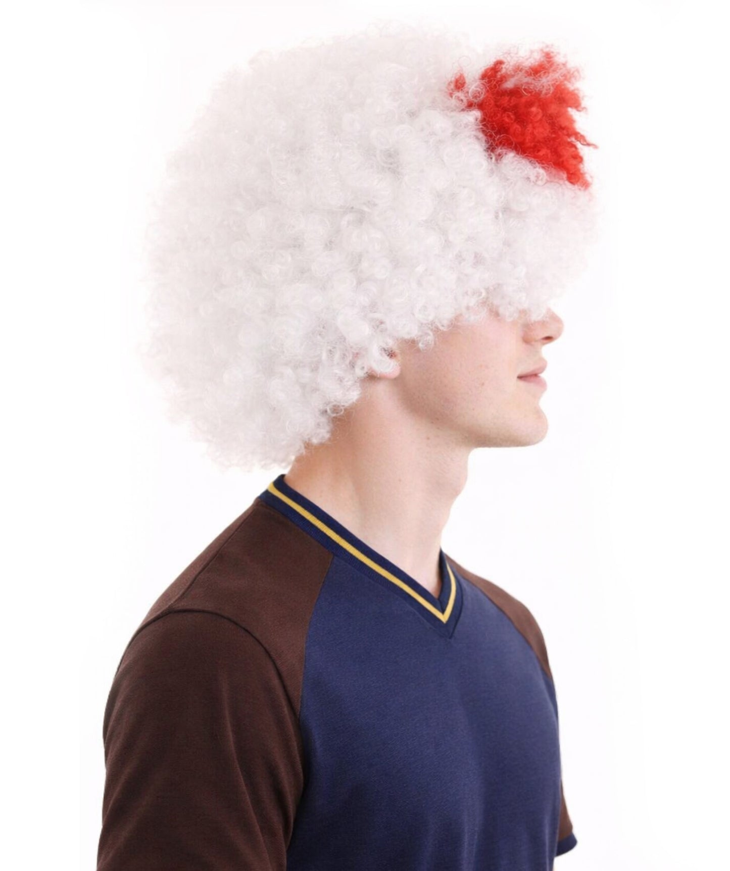 Japan Afro Wig | Super Size Red White Jumbo Wig