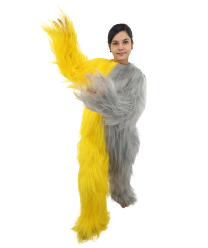 HPO Teen Extreme Hairy Person Two Part Costume, Mask and Bundle Set - Full-Body Hair Suit Extra-Long Costume Wig for Halloween, Cosplay & Parties - Multiple Color Options