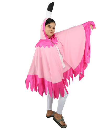 Flamingo Cape Costume | Pink Feathered Cape with Hood Details | Fun Outfit for Halloween, Cosplay, Parties & Themed Events