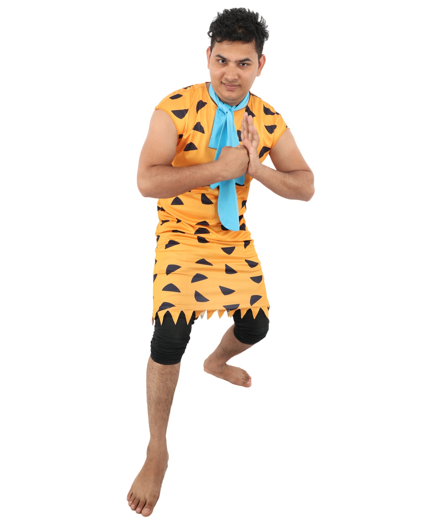 HPO Men’s Prehistoric Caveman Multicolor Costume | Animal-Print Tunic & Belt Outfit | Halloween, Themed Parties, Stage & Cosplay Costume