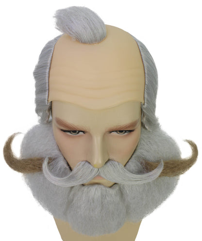 HPO Men's Cartoon Character Wig with Mustache & Beard | Comedic Hairpiece Set | Halloween, Parties, Stage Acts & Themed Events
