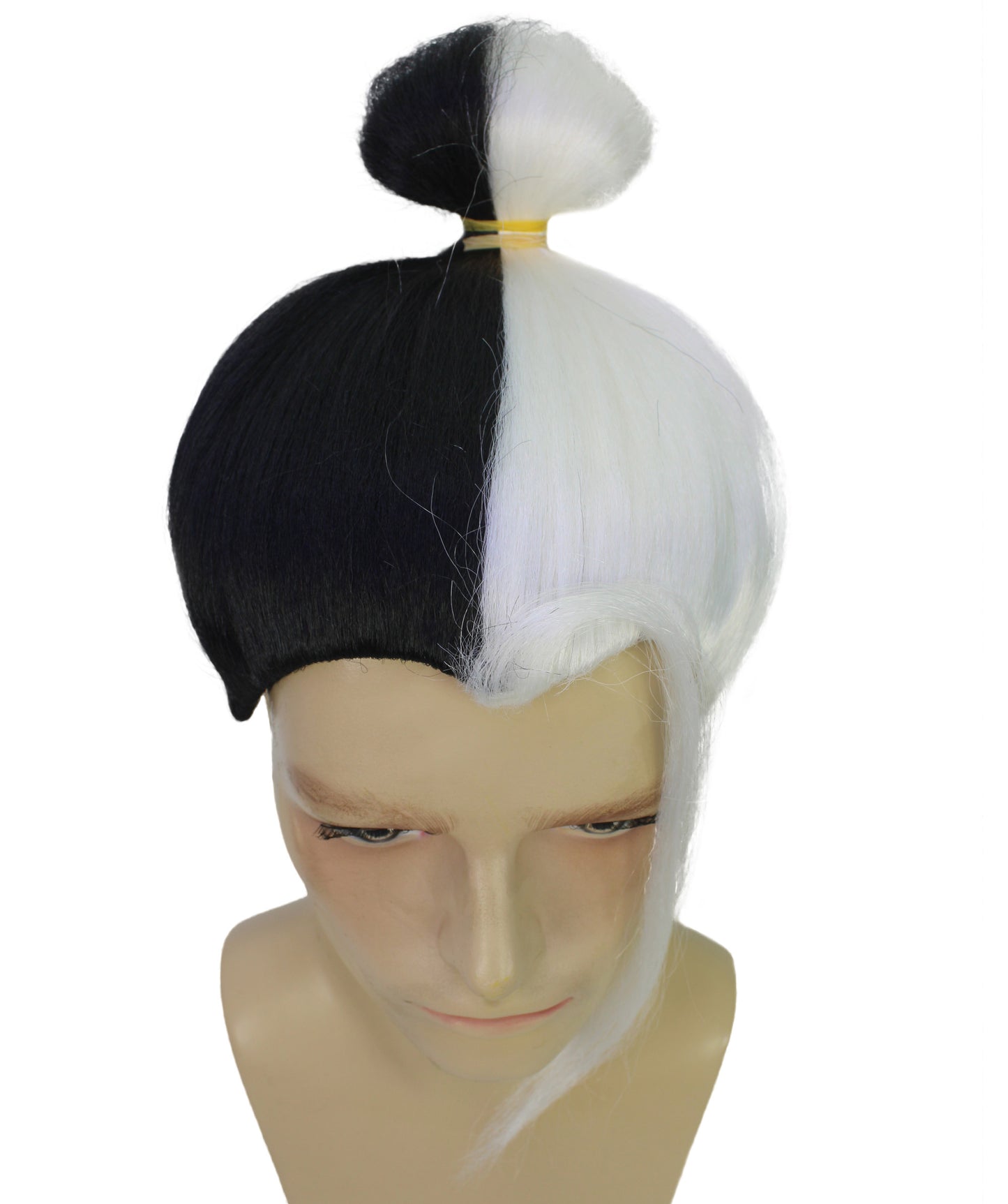 Men’s Striking Multiple Anime Villain Wig With A Bun I Best for Halloween I Flame-retardant Synthetic Fiber