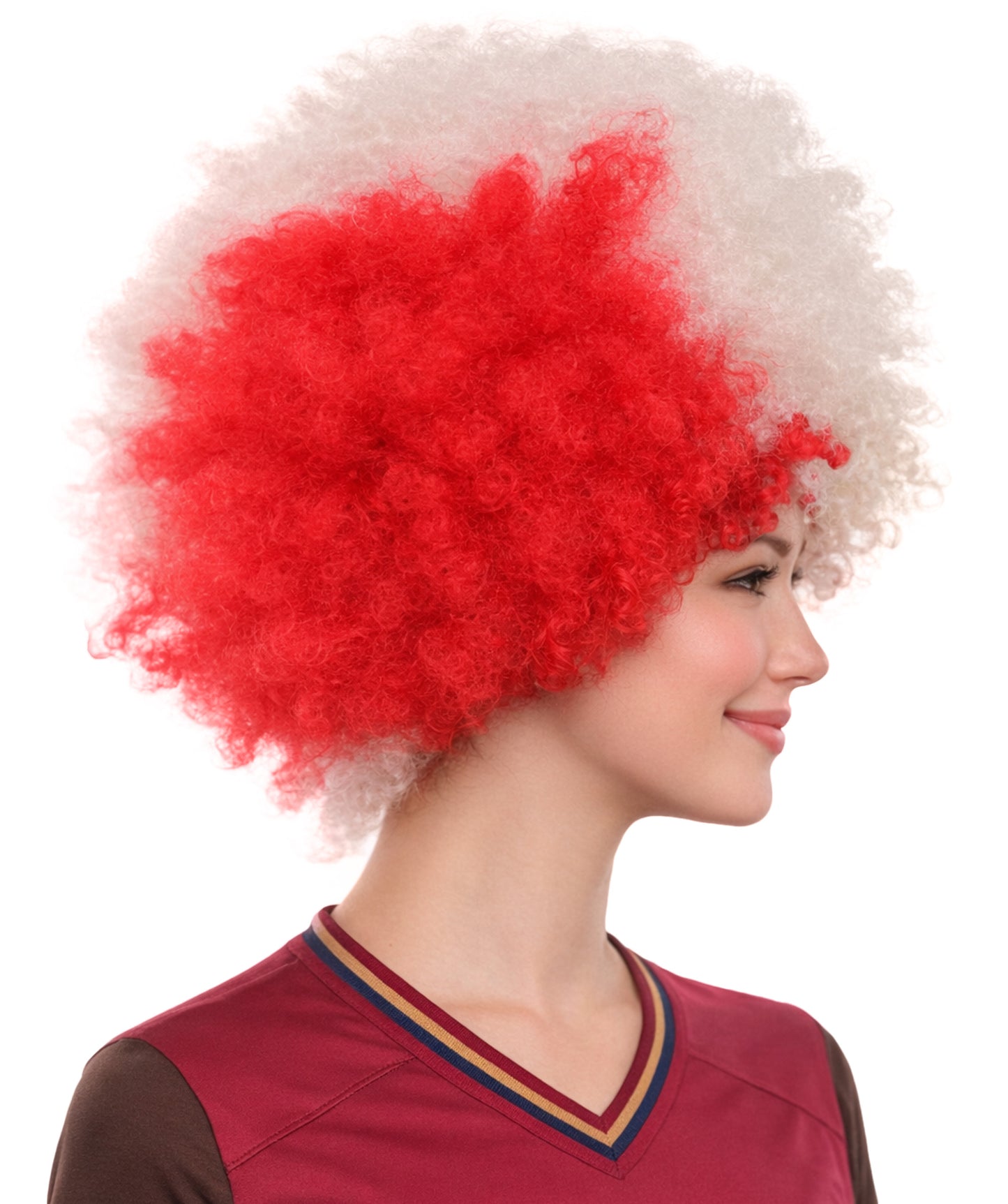 France National Flag Afro Wig | National Pride Patriotic Halloween Hair| Premium Breathable Capless Cap