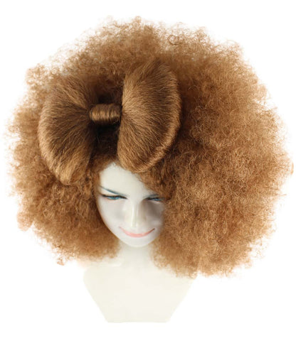 HPO Women's Jumbo Afro Small Bow Wigs Collections | Super Size Halloween Wigs | Premium Breathable Capless Cap