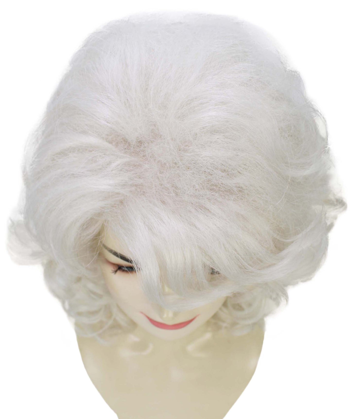 HPO  Women’s Puffy Wavy Country Music Star White Wig