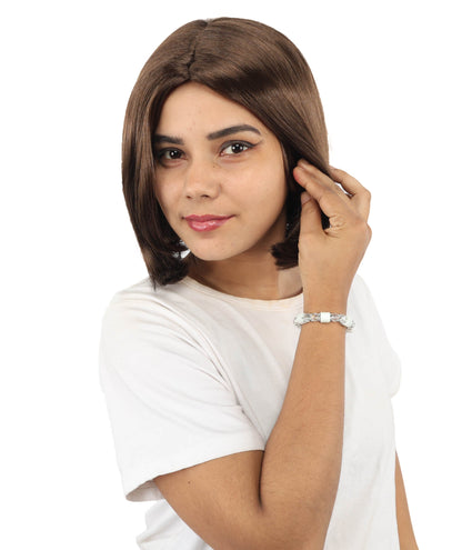 Adult Women's Two-Tone Bob Wig | Multiple Color Options | Short Straight Blunt Cut Inspired by American Pop Artist Look | Natural Hairline for Halloween and Cosplay