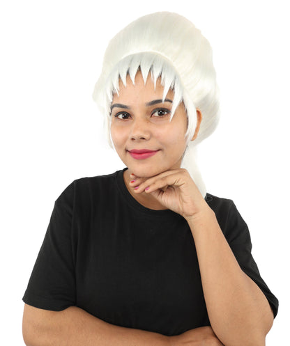 HPO Adult Women's Avant-Garde Bouffant Wig | Multiple Color Options | Create of synthetic fiber, massive smooth updo with micro bangs, breathable base | Party, Halloween, theater, drag, performance, costume events