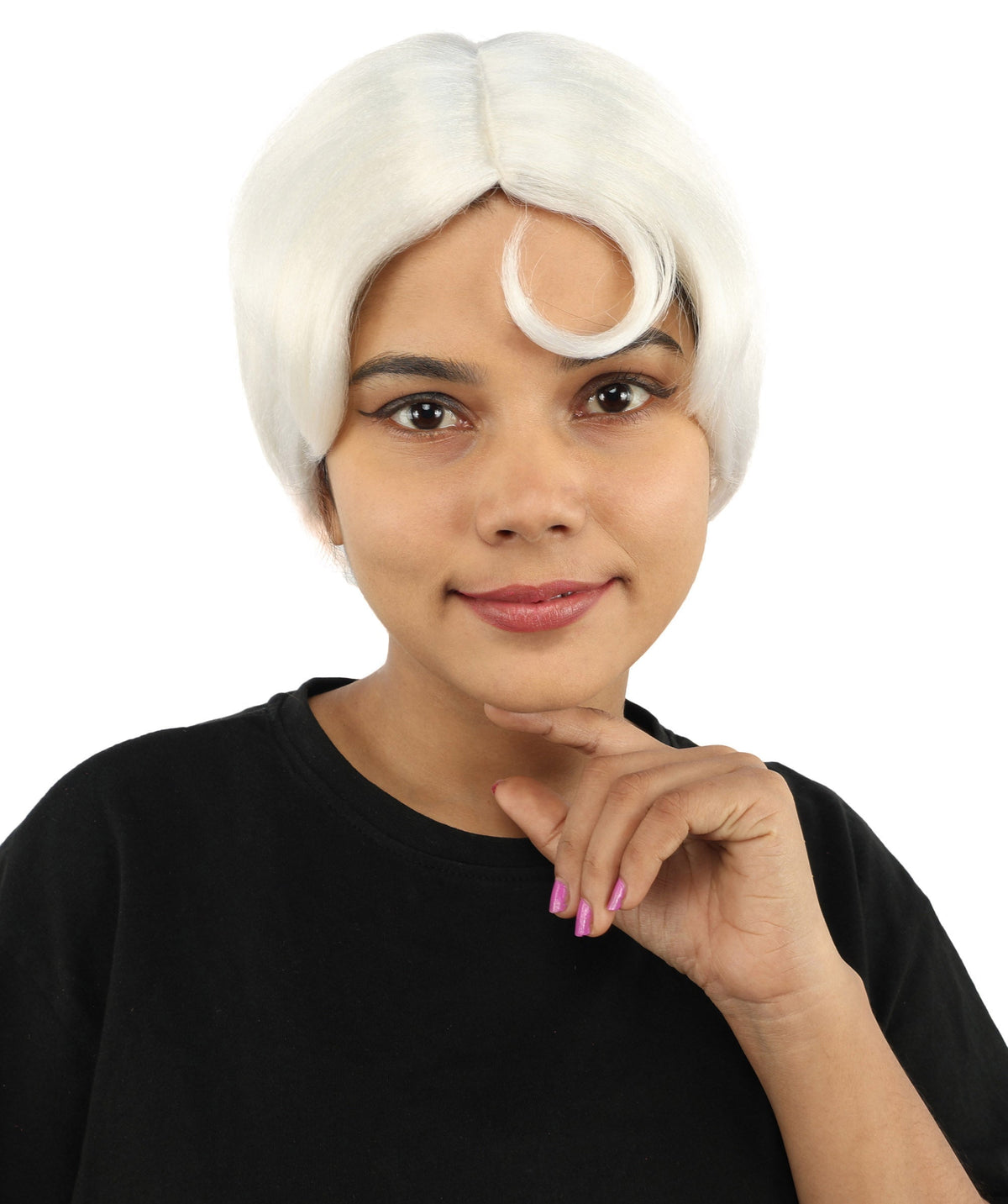 HPO Adult Women’s 10-Inch Short Wig | Multiple Color Options | Celebrity Hairpiece for Costume, Cosplay, and Themed Parties | Sleek and Modern Hairpiece for Versatile Looks