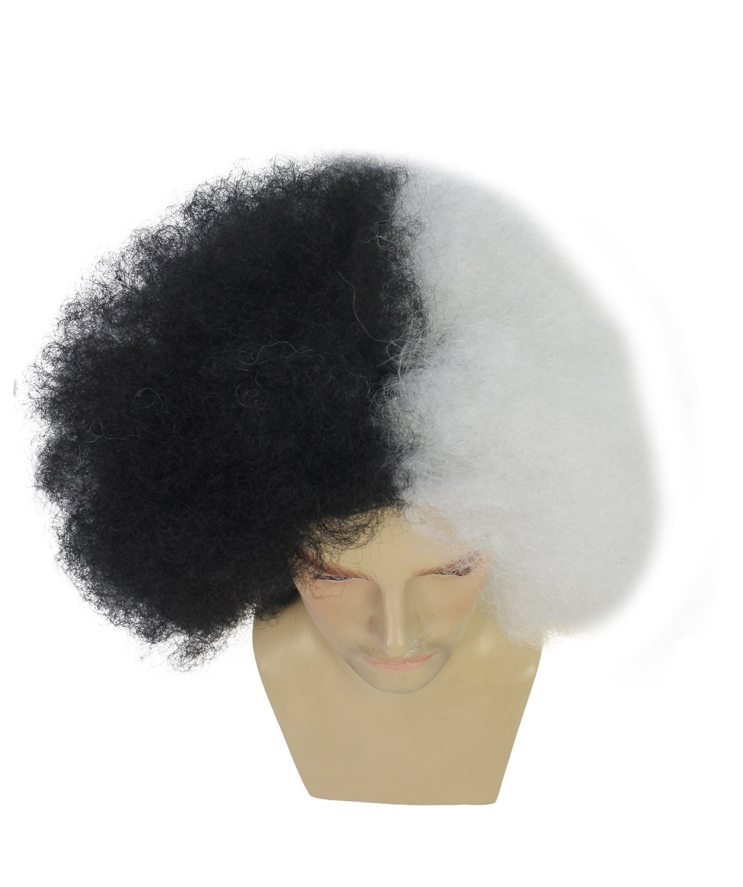 Adult Men's Carnival Mardi Gras Tri-Color Afro Style Wig | Halloween Multicolor Wig | Premium Breathable Capless Cap