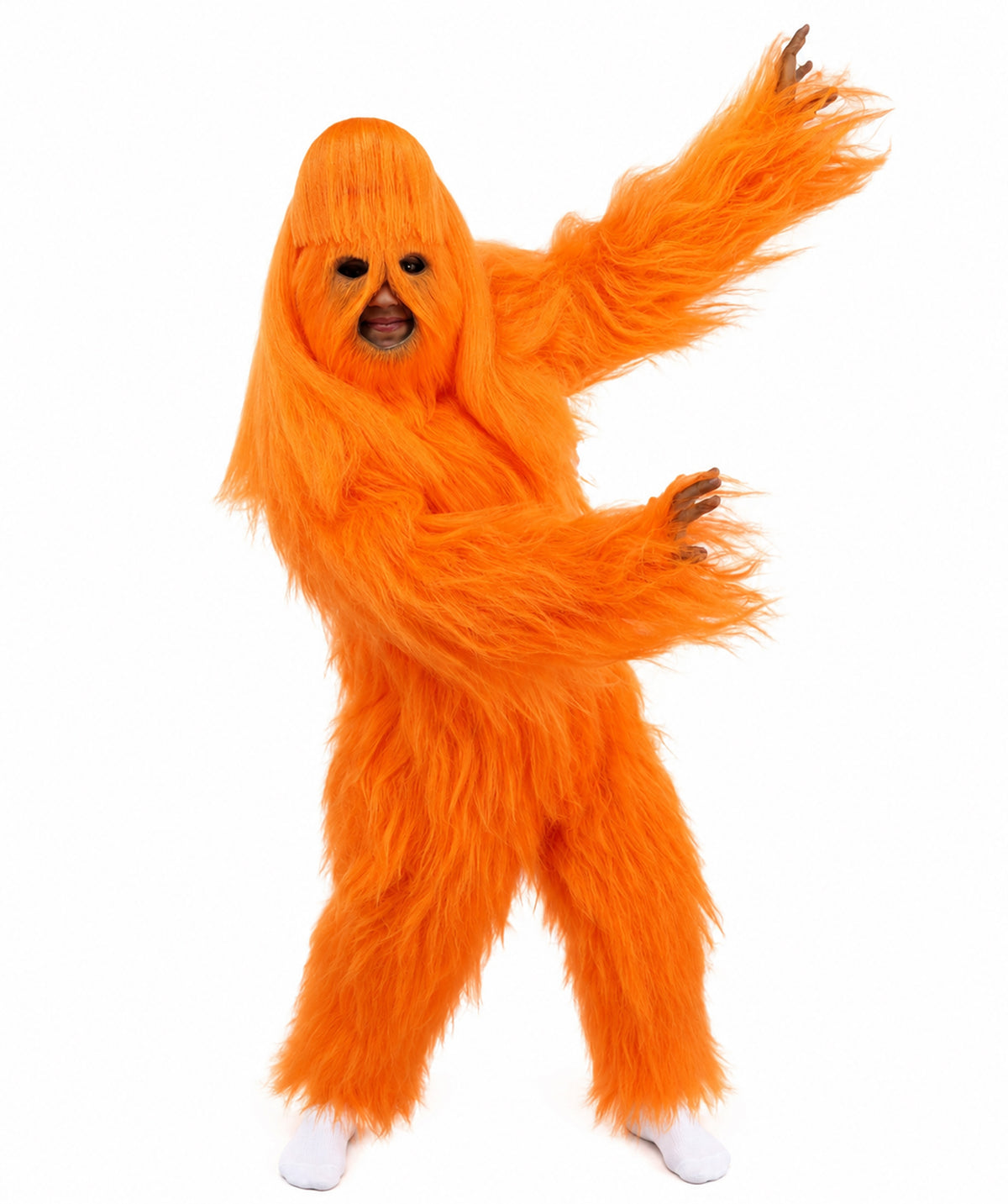 HPO Teen Extreme Hairy Person Costume Bundle & Mask Set - Full-Body Hair Suit Extra-Long Costume Wig for Halloween, Cosplay & Parties - Multiple Color Options