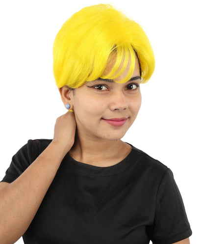 HPO Adult Women’s Short Black Wig | 10 Inch, Sleek and Smooth Bob Hairpiece | Ideal for Cosplay, Costume, and Themed Events
